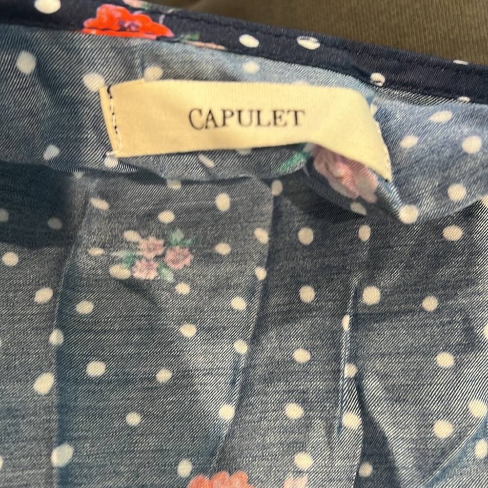 Capulet Siena Navy Blue Floral Long Balloon Sleeve Wrap Dress - Picture 4 of 5